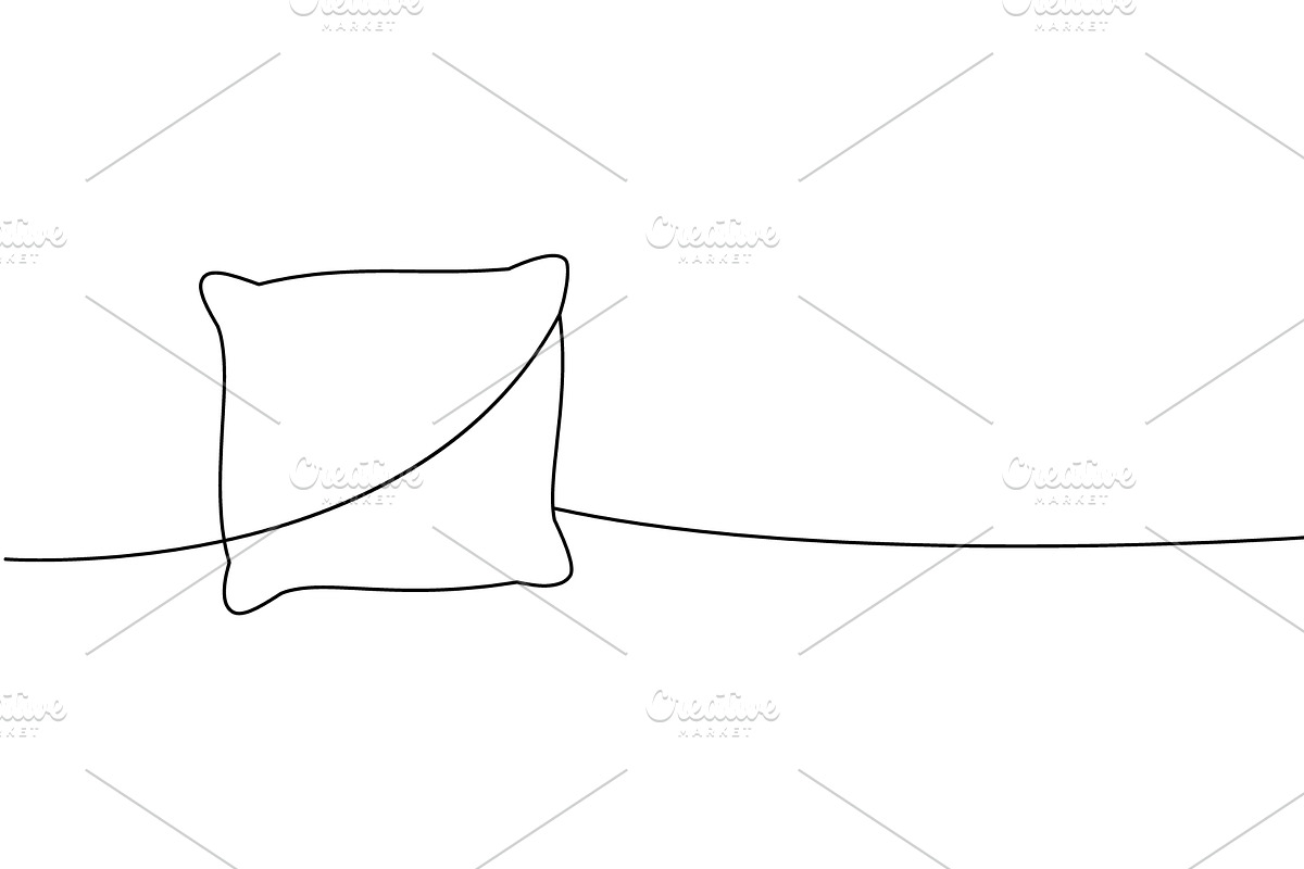 Orthopedic pillow one line, an Object Illustration by GraphiShop