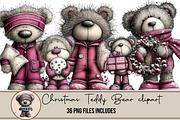Christmas Teddy Bear Clipart, an Illustration by DreamArtGraphic (Thumbnail 1 of 4)