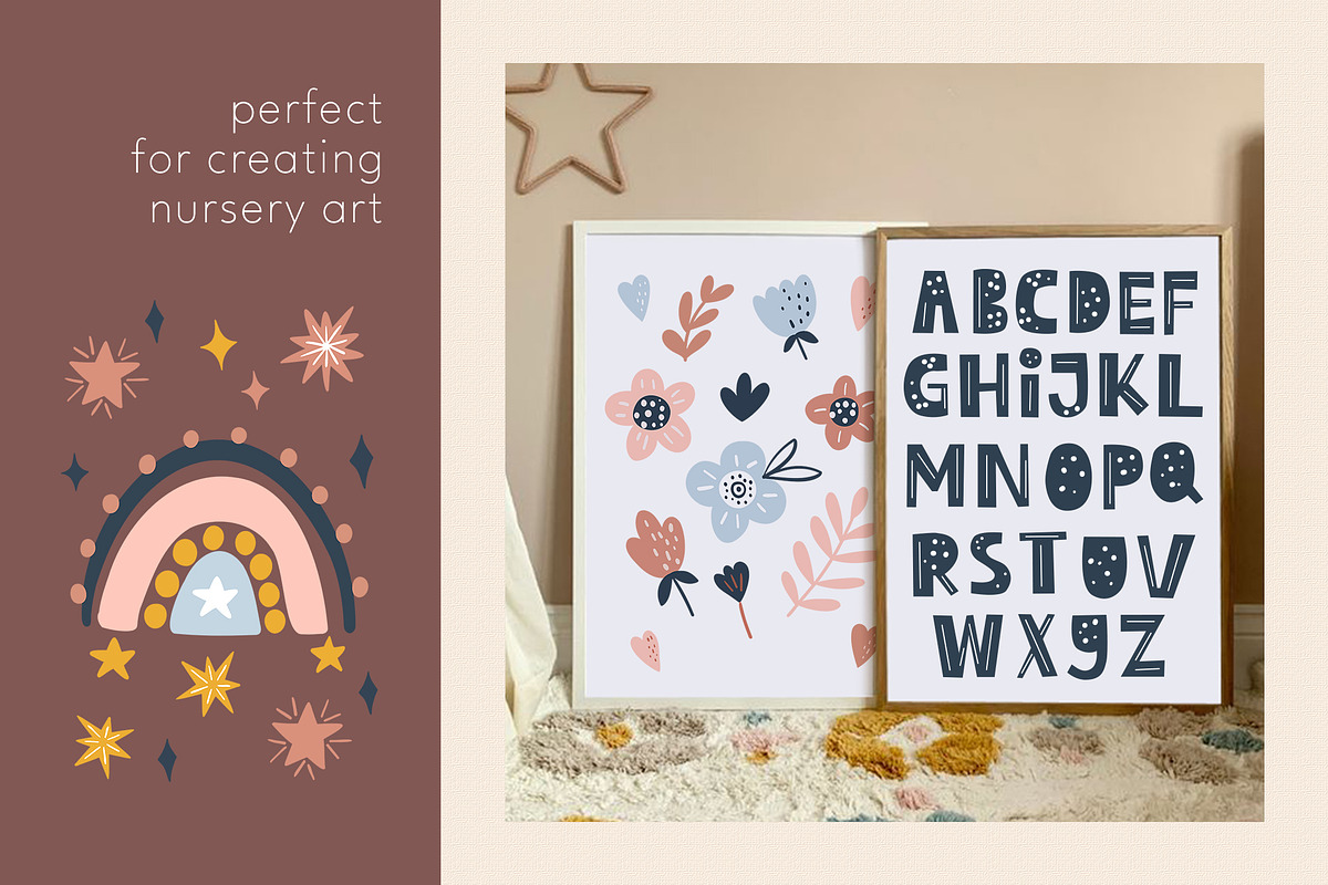 Boho collection. Rainbows and flower, a Graphic by rinaletters (Photo 10 of 12)