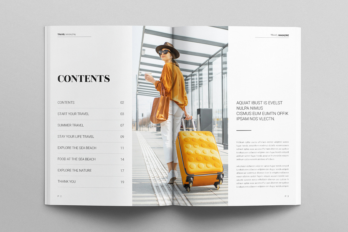 Travel Magazine Template, a Magazine Template by E-Type (Photo 2 of 8)