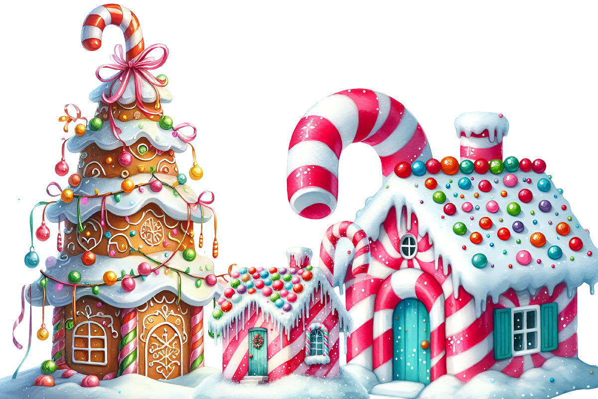 Candy Cane Houses Clipart, an Illustration by Designworld (Photo 4 of 5)
