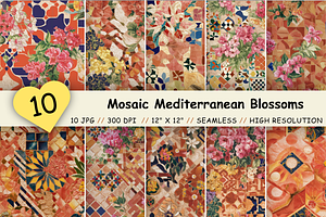 Mosaic Mediterranean Blossoms