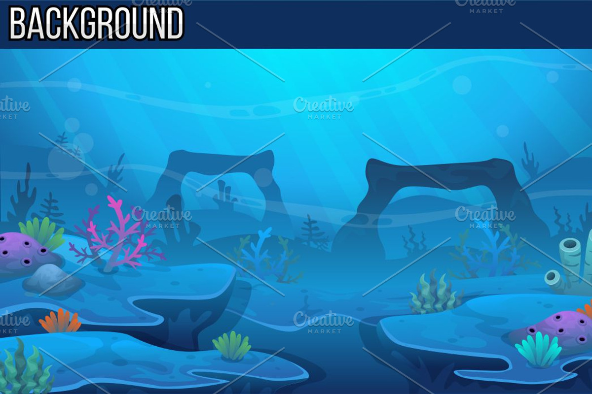 Deep Water - Platformer Tileset, an Illustration by pzUH (Photo 5 of 5)