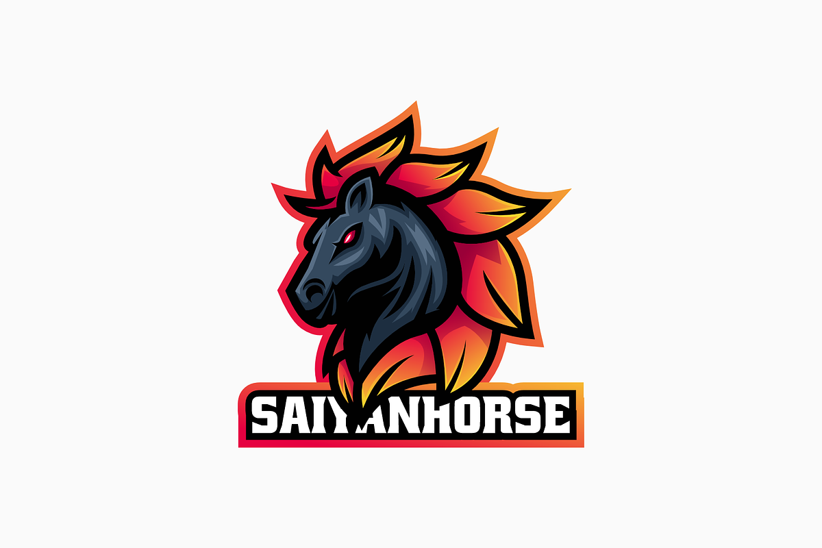 Saiyan Horse E-Sport And Sport Logo, a Branding & Logo Template by Artnivora.Std