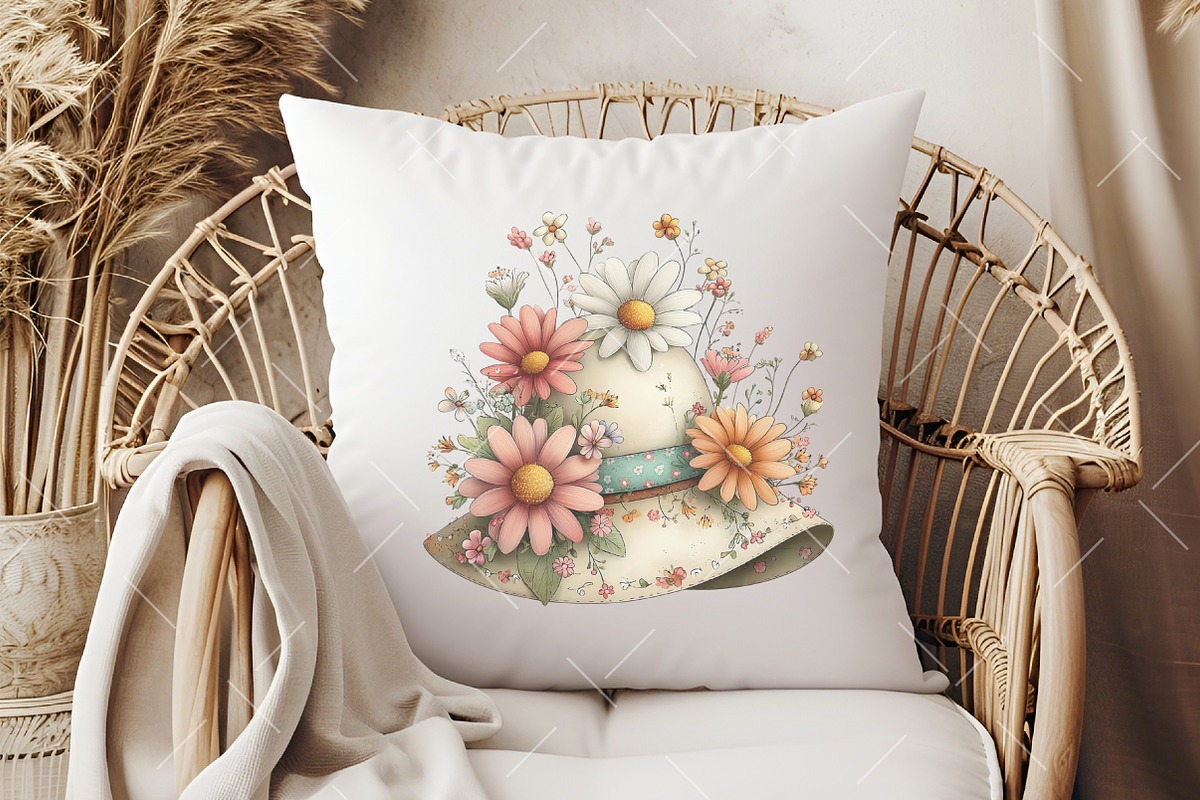 Whimsical Spring Floral Hat Clipart, an Illustration by OK Design (Photo 5 of 6)
