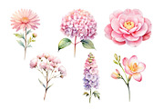 Wedding Watercolor Flowers Clipart., a Decorative Illustration by kaisorn (Thumbnail 5 of 5)