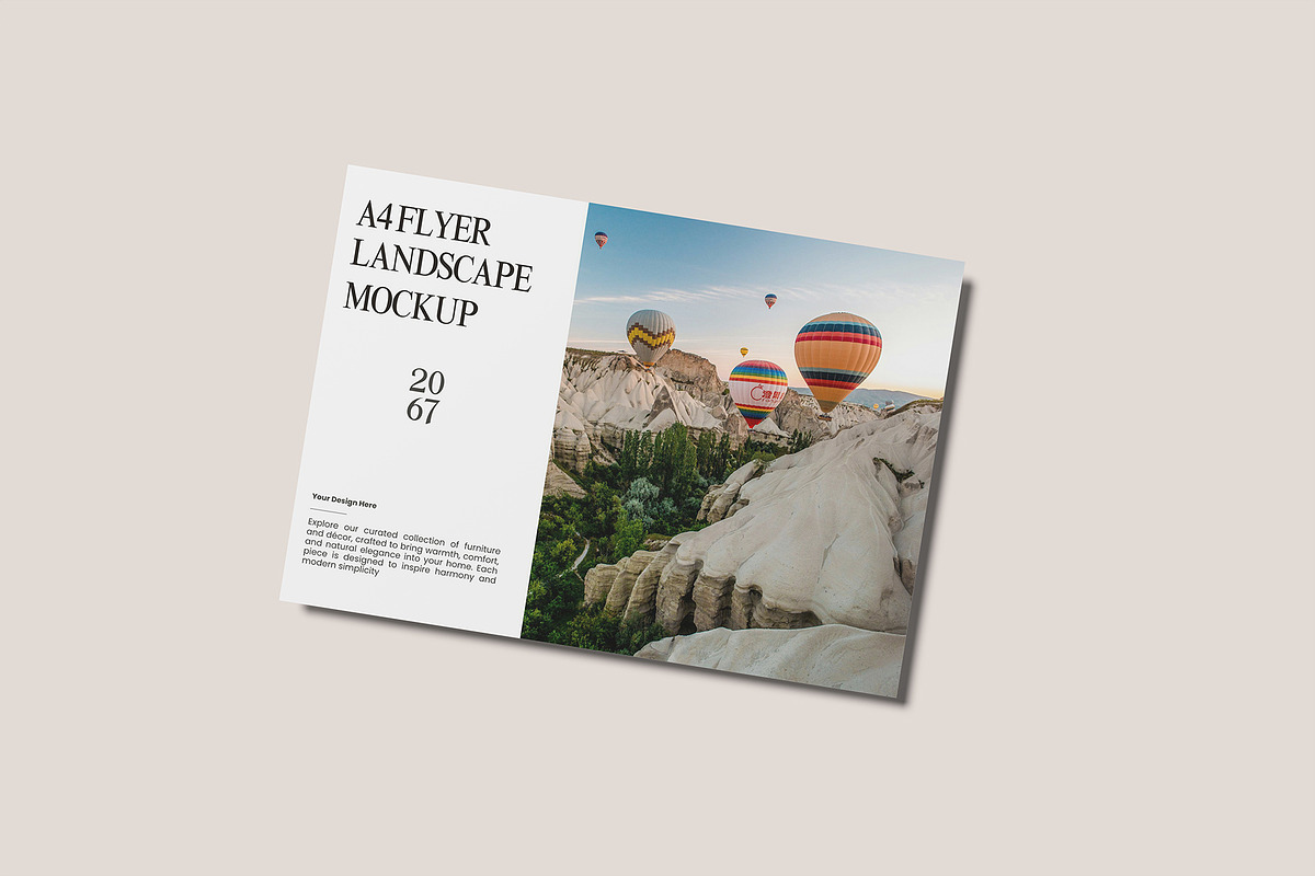 A4 Flyer Landscape Mockup, an Advertising Mockup by Bangdastudio (Photo 5 of 9)