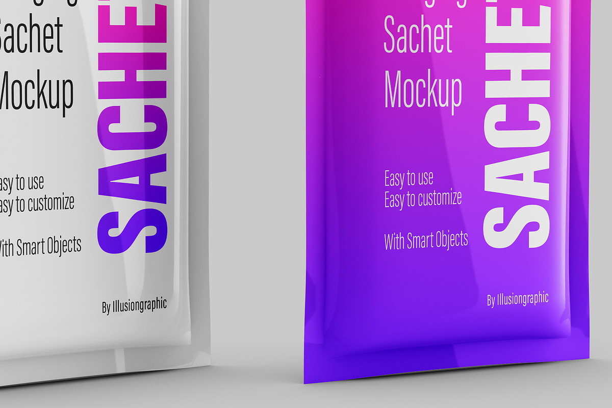 Pouch Sachet with Hang Hole Mockup, a Packaging Mockup by Illusiongraphic (Photo 21 of 22)