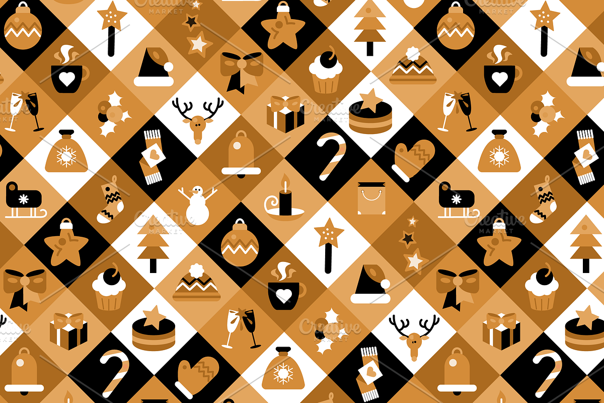Boho Merry Christmas Icons Set, a Marketing Template by barsrsind (Photo 2 of 2)