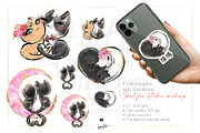 Valentine Cats Glitter Clipart PNG, an Animal Illustration by KaramfilaS (Thumbnail 2 of 14)