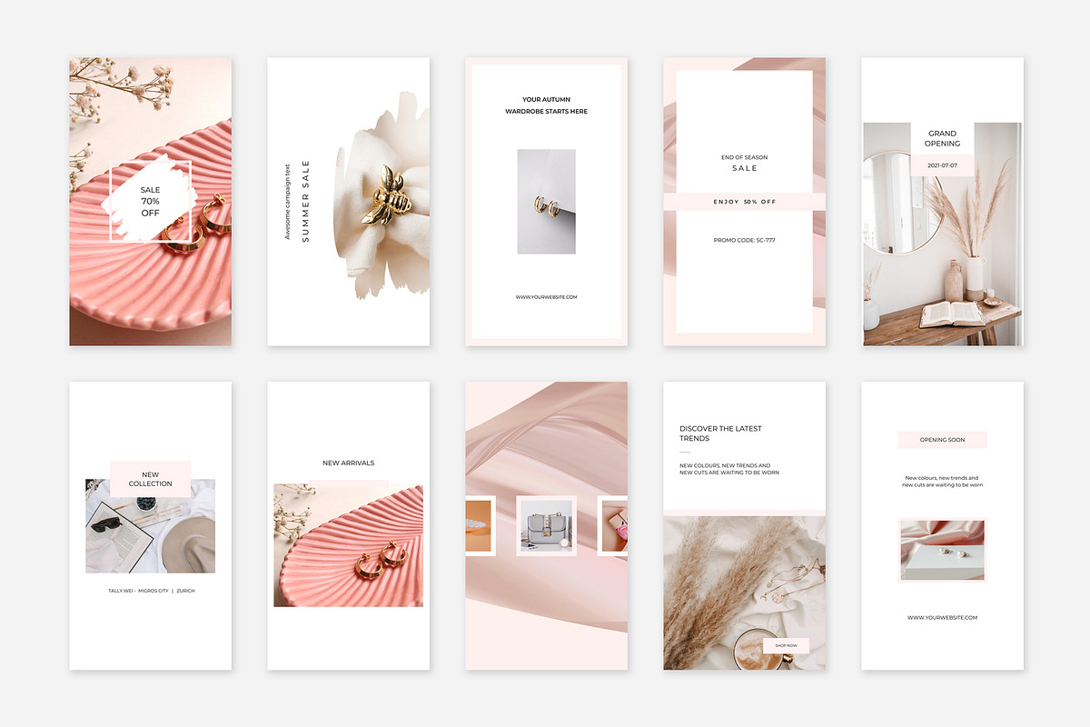 Pink CANVA Instagram Stories Pack, a Social Media Template by Swiss_cube (Photo 3 of 5)