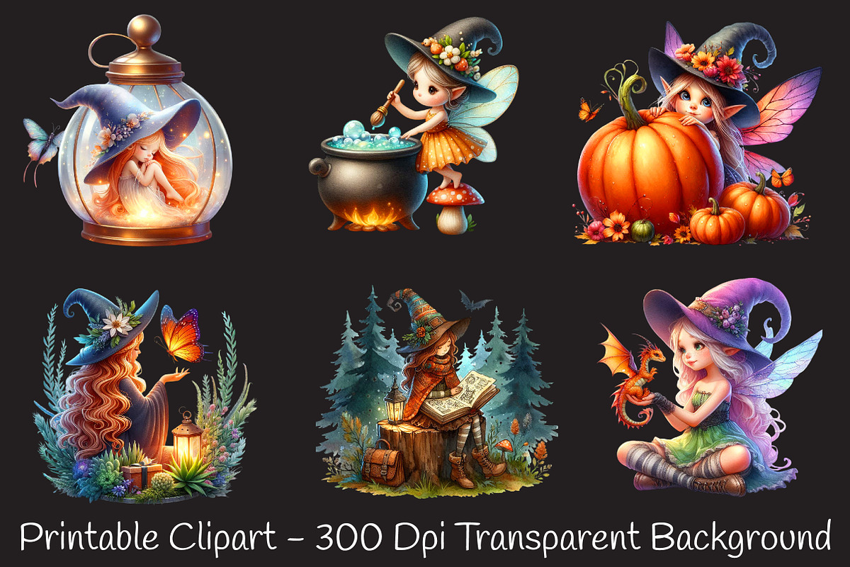 Cozy Magic Fairy Forest Witch Clipar, an Illustration by RobertsArt (Photo 2 of 7)
