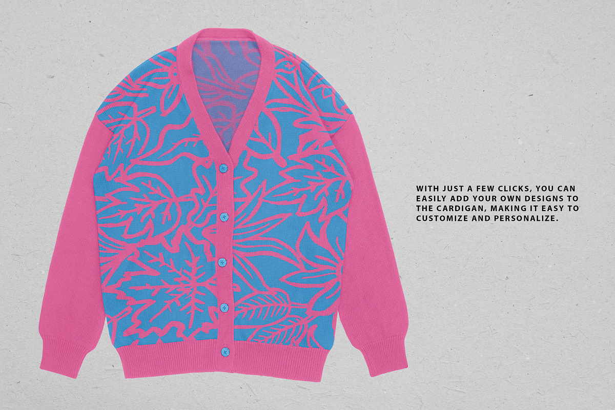 Realistic Knitted Cardigan Mockup 2, a Hoody Mockup by Uncentrifuged Pressure (Photo 4 of 7)