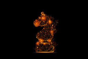 Flame Chess Horse. Vector
