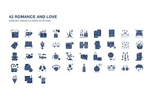 Romance And Love Icon Set