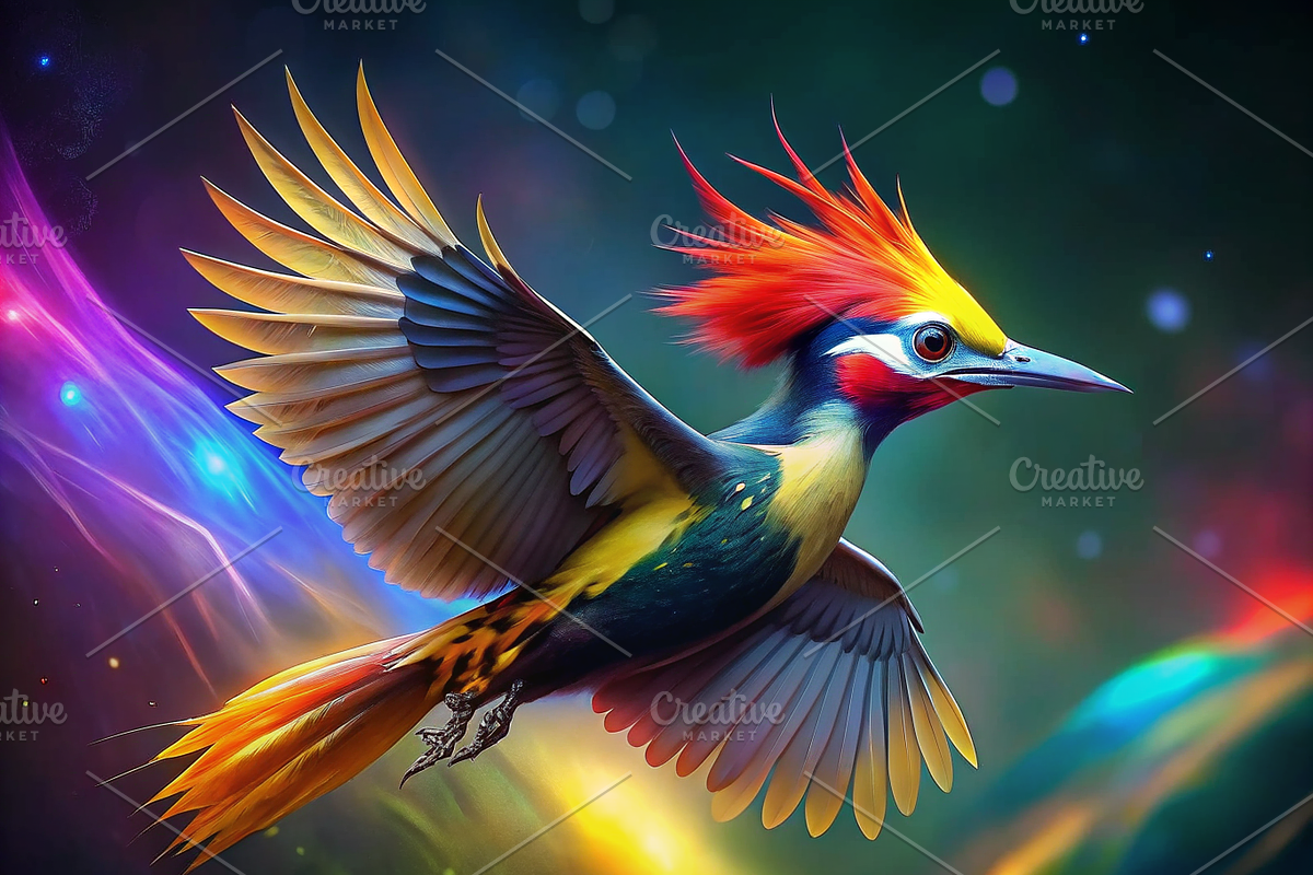 Vibrant Woodpecker Print, an Animal Illustration by ZobaDepot (Photo 1 of 4)