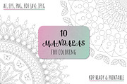 10 Relaxing Mandalas for Coloring, a Decorative Illustration by Soulprint Mercury (Thumbnail 1 of 6)