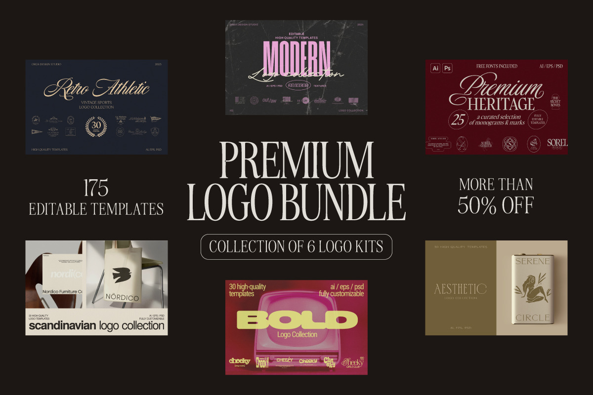 Premium Logo Bundle, a Branding & Logo Template by Orca Design (Photo 1 of 19)