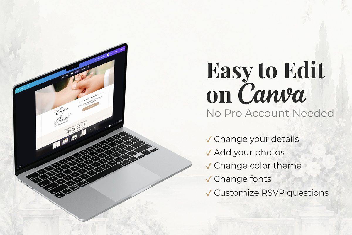 Vintage Brown Wedding Website, a Landing Page Template by Everyday Perfection (Photo 5 of 12)