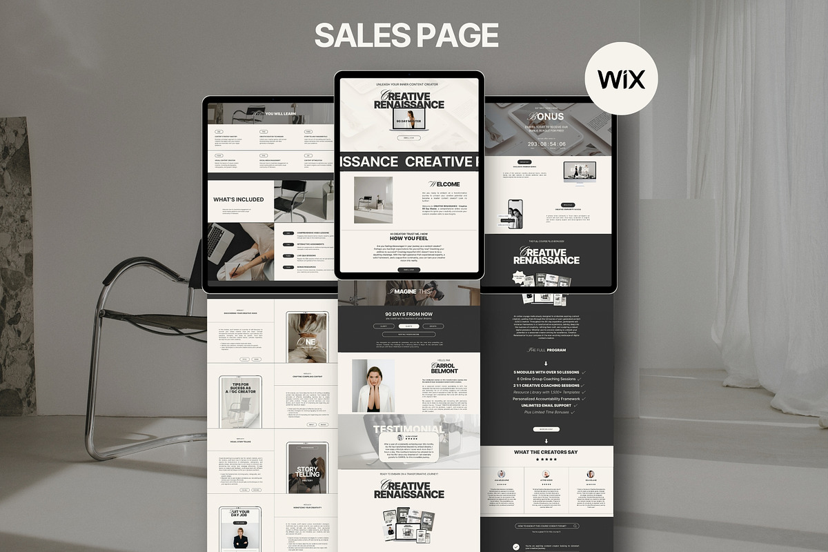 Wix Sales page Coaching, a Landing Page Template by Studio Suvelle (Photo 1 of 11)