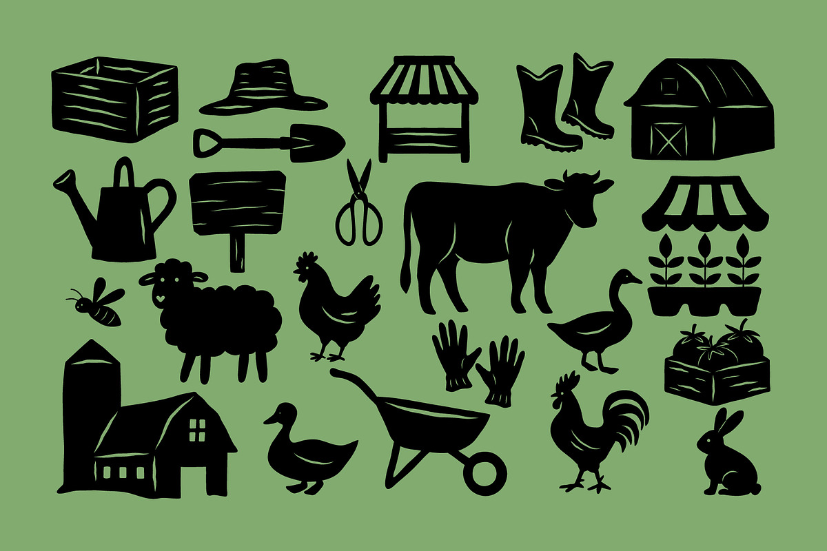 FARMERS MARKET, HAND DRAWN SET, a Food Illustration by NatalieArtShop (Photo 5 of 14)