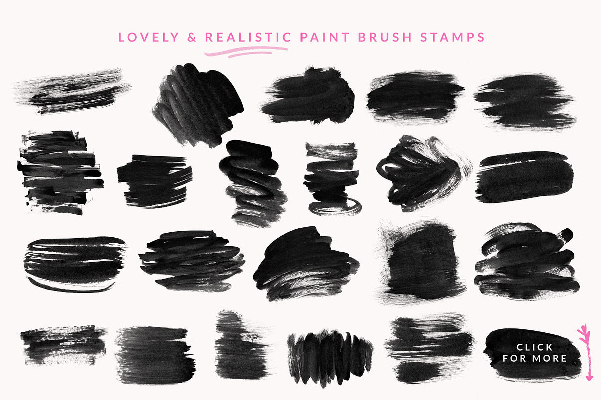 100 Paint Brush Stamps for Procreate preview 3