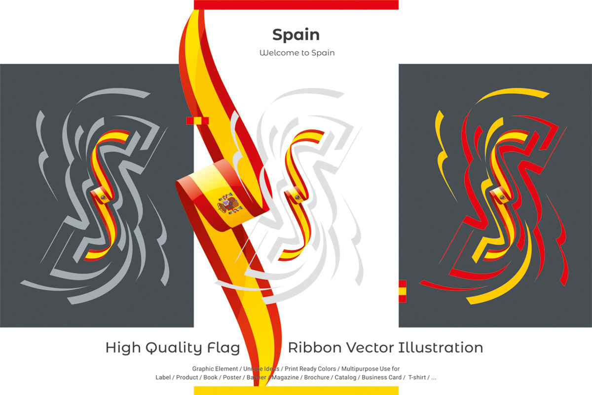 Spain flag ribbon vector, a Templates & Theme by Simbos (Photo 2 of 9)