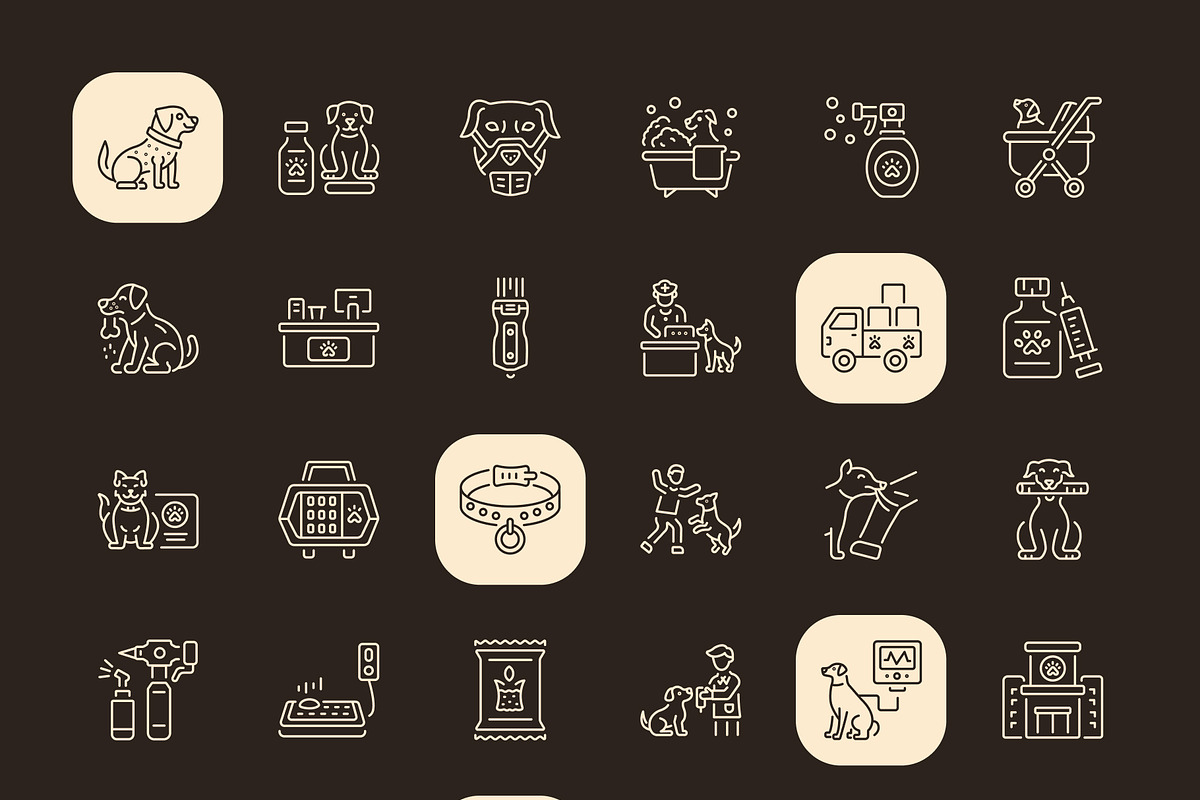 Pet and Veterinary Icon Set, an Outline Icon by Prosymbols (Photo 8 of 8)