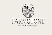 Farmstone Rustic serif font. Doodles, a Serif Font by LABFcreations (Thumbnail 1 of 17)