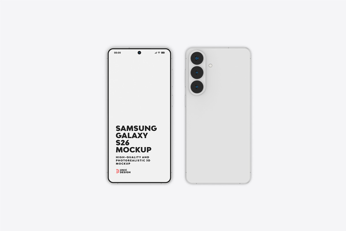 Samsung Galaxy S26 Mockup, an Android Mockup by UnicDesign (Photo 6 of 9)