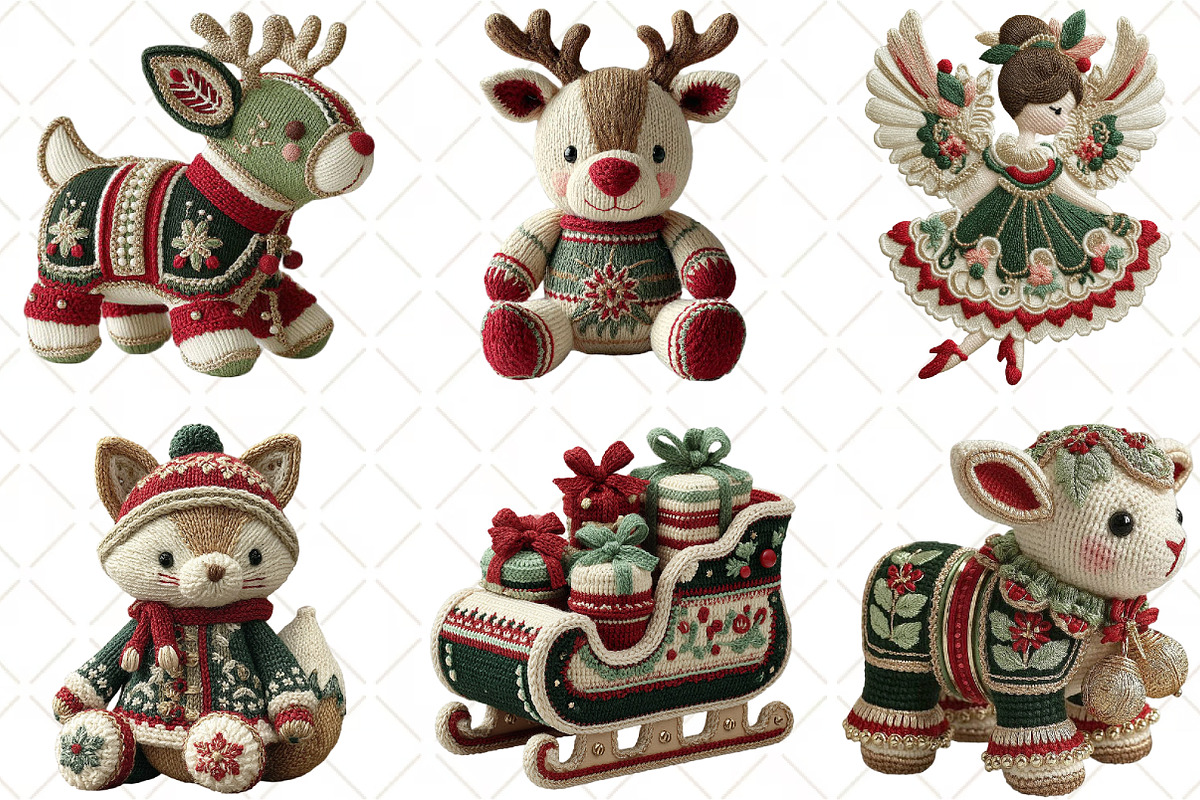Crochet Christmas Clipart PNG, an Illustration by Black Bird Studio (Photo 5 of 6)