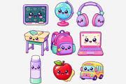 Kawaii School Supplies Clipart, an Education Illustration by Tanya Kart (Thumbnail 6 of 11)
