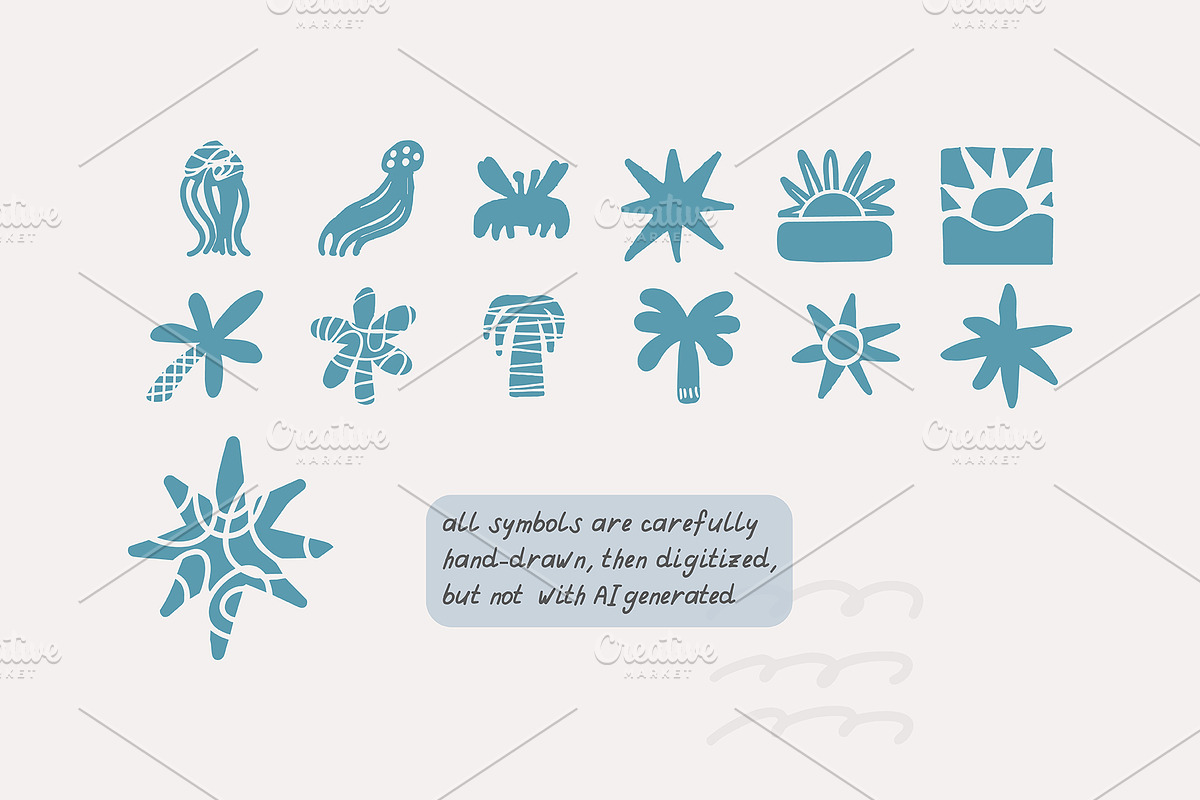 200+ OCEAN CLIPARTS - HAND DRAWN, a Seasonal Illustration by JuDesign (Photo 12 of 23)