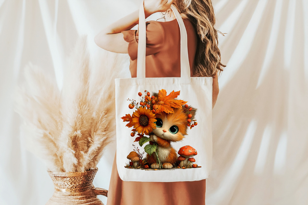 Whimsical Autumn Fall Cat Clipart, a Seasonal Illustration by Designworld (Photo 8 of 8)
