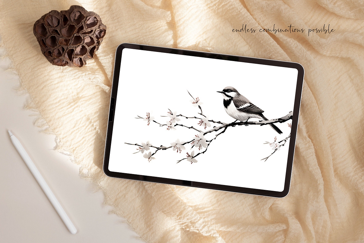 Zen Brushstrokes Sumi-e Clipart Set, an Illustration by Dazzling Art Boutique (Photo 7 of 11)