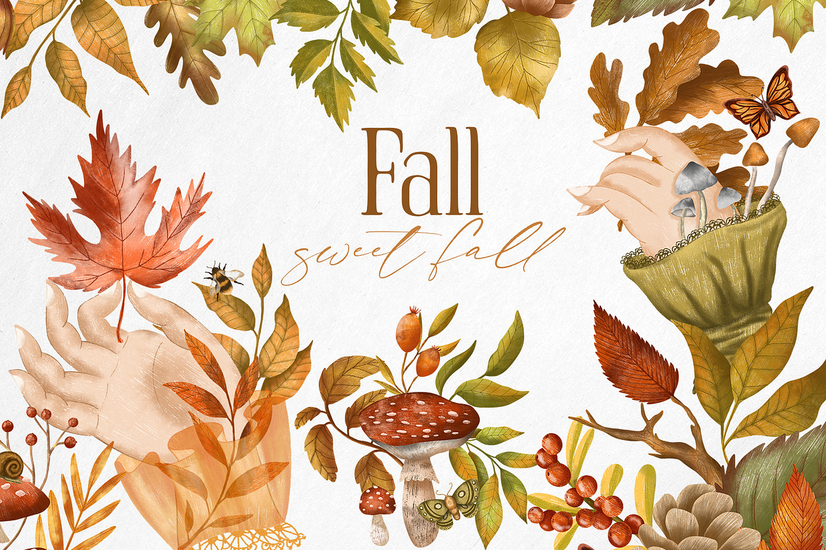 Fall sweet fall leaves illustration, a Seasonal Illustration by Yelloo Fish (Photo 1 of 15)