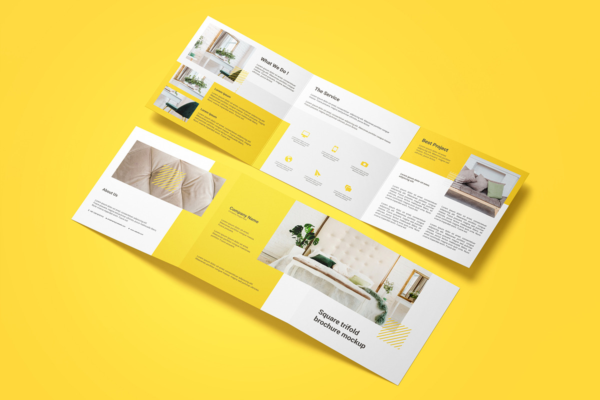 Square Trifold Brochure Mockup, a Product Mockup by Mockup Supper (Photo 8 of 17)