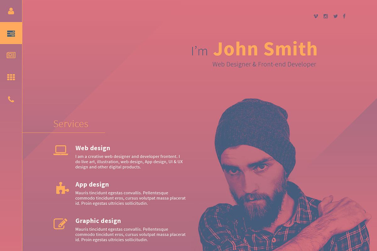 JohnSmith, a Websites & App Template by Viktor (Photo 3 of 6)