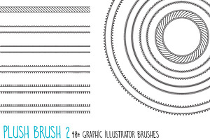 Plush Brush 2: 40 Graphic AI Brushes