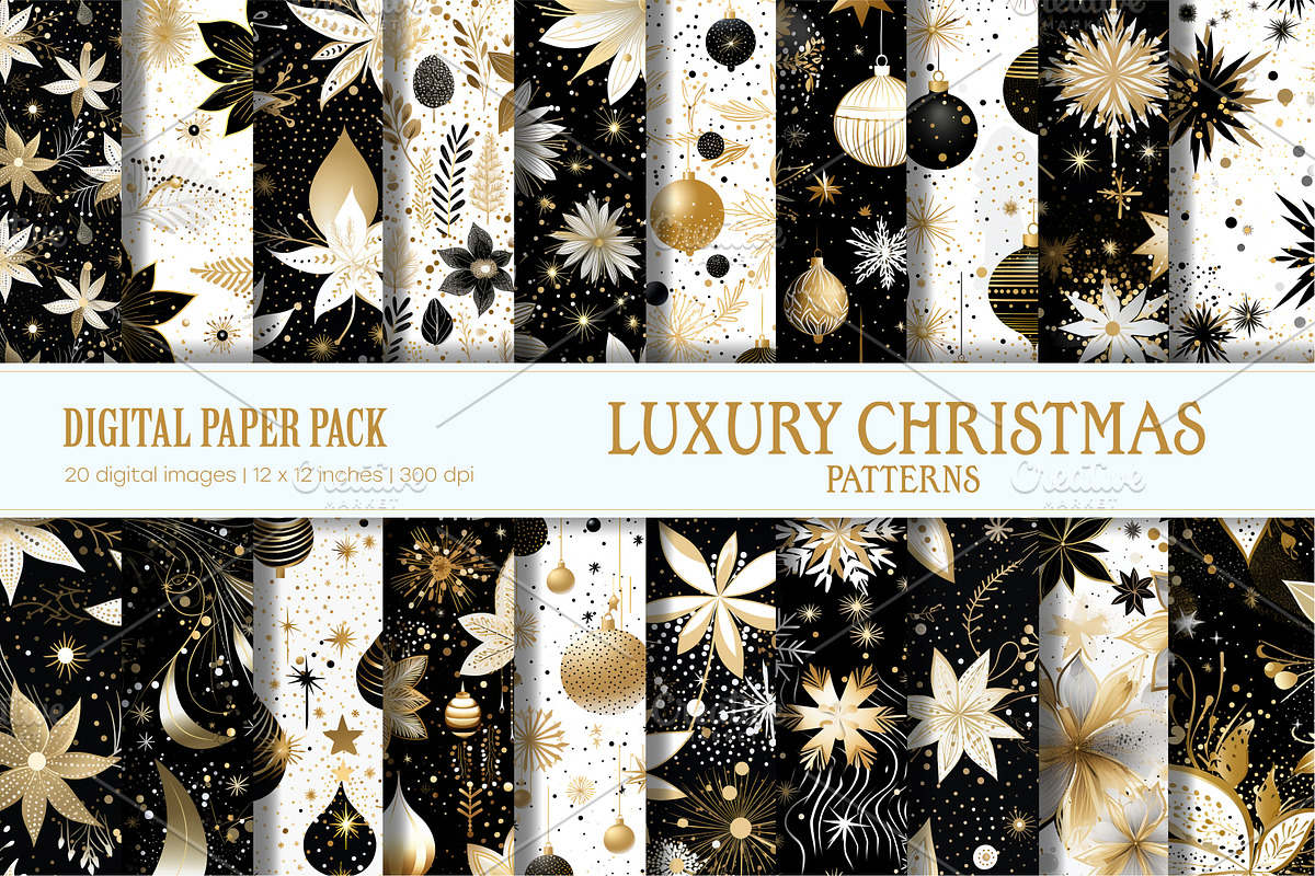 Luxury Christmas patterns., a Texture Graphic by KENO Mascots (Photo 1 of 5)