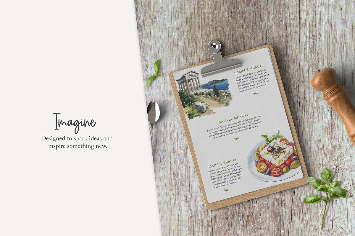 90 watercolour Greece clip art, a Seasonal Illustration by Poppy Lane Studio (Photo 10 of 12)