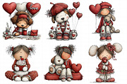 Valentine Cat and Dog Girl Set, an Illustration by Daily.Designs (Thumbnail 7 of 7)