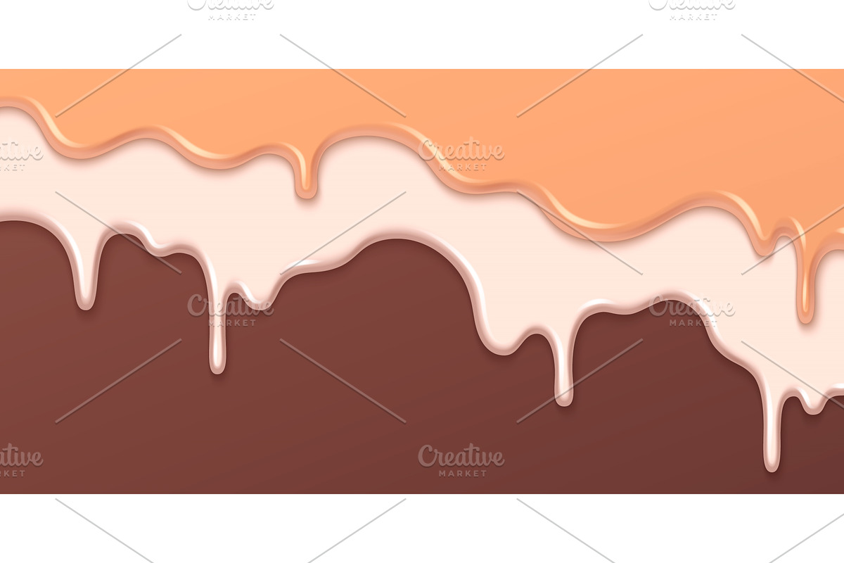 Melting ice cream drips background, a Food Illustration by art PVP - market