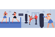 Girls boxing training. Professional, a Sport Illustration by YummyBuum (Thumbnail 1 of 3)