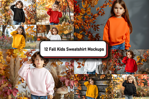 Fall Kids Gildan 18000 Mockup Bundle