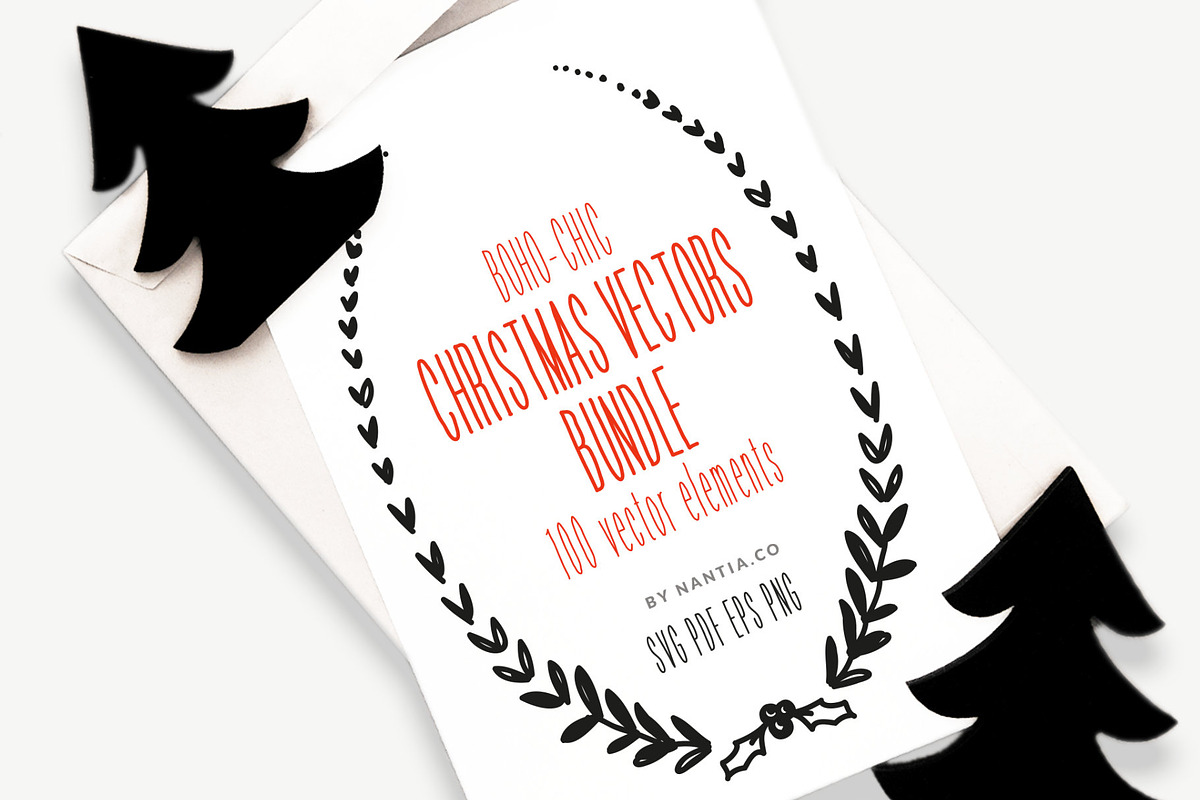 100 Christmas Vectors Bundle, an Illustration by Greek fonts by nantia.co (Photo 1 of 3)