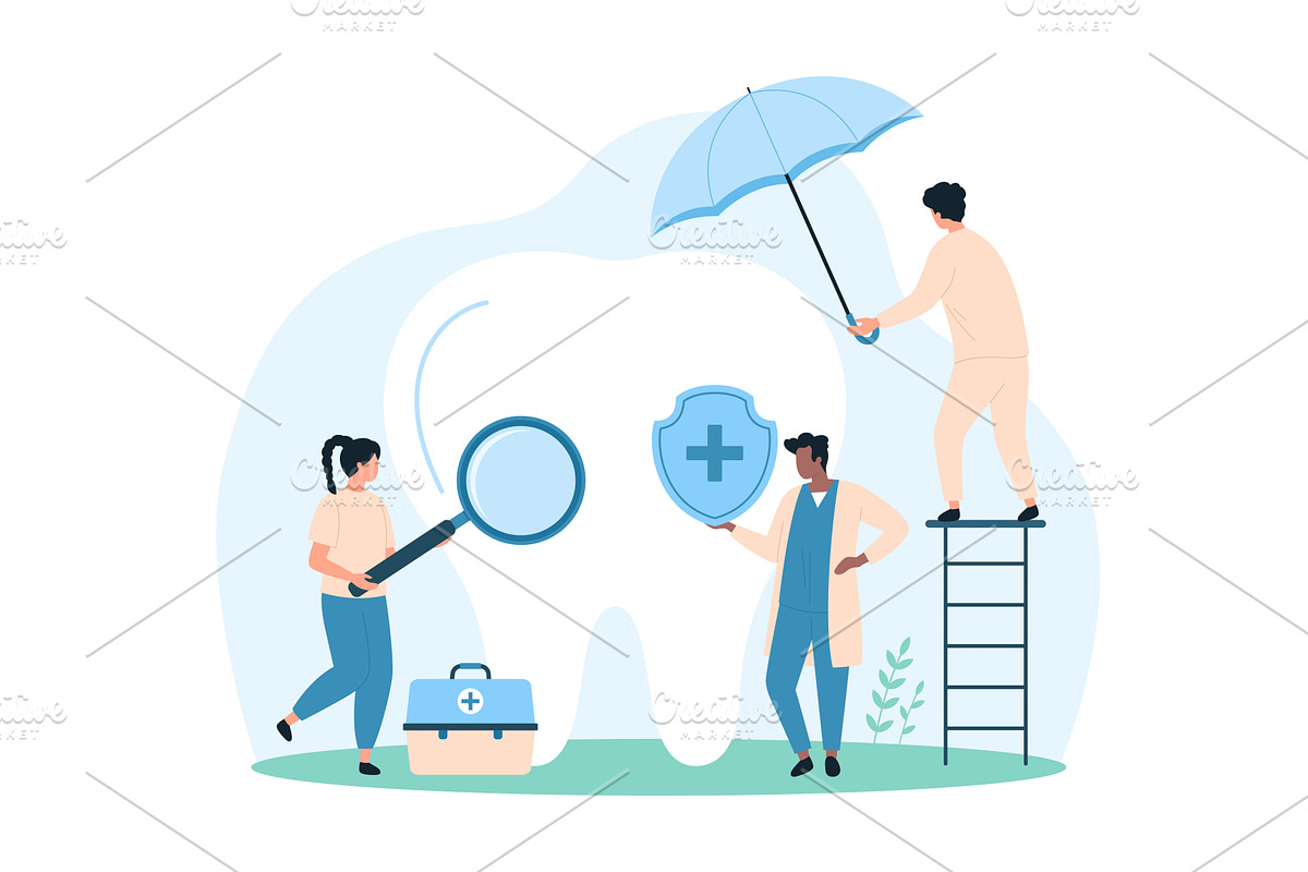 Dental insurance oral & teeth, an Object Illustration by Flashvector