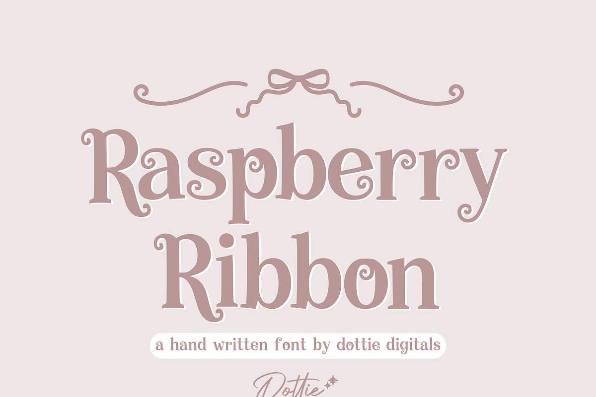 Raspberry Ribbon Font – Handwritten, a Font by Dottie Digitals (Photo 1 of 3)