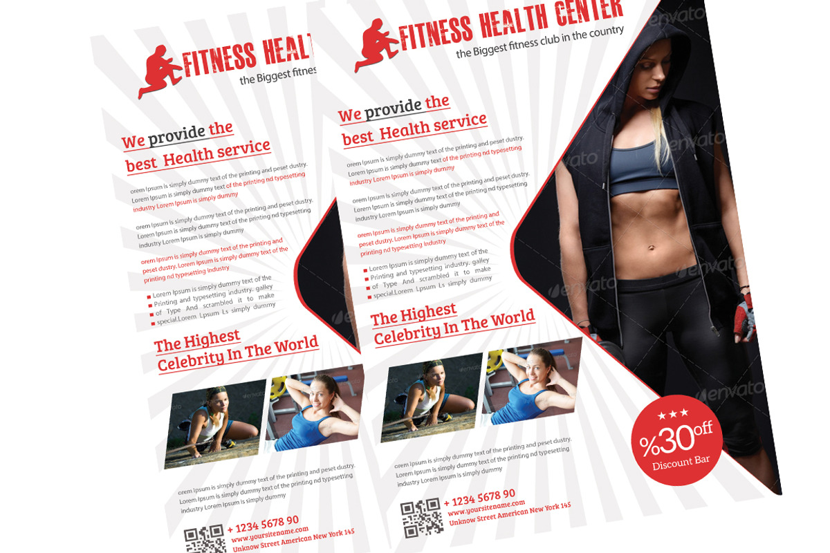 Fitness & Health Center Flyer, a Flyer Template by TheGraphicsWorld (Photo 3 of 3)