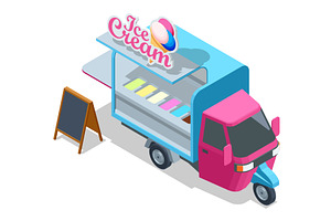 Three-wheeled small truck. Ice cream, a Food Illustration by Golden Sikorka